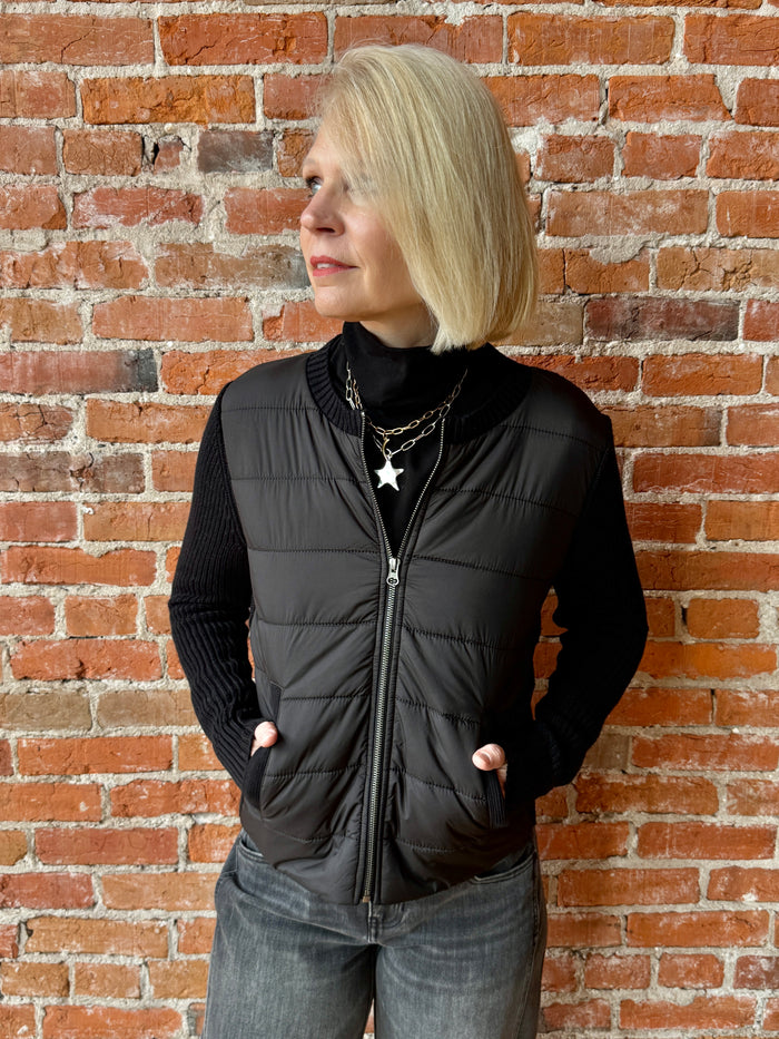 J Society Shaker Back Collarless Puffer