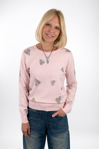 J. Society Glitter Heart Sweater