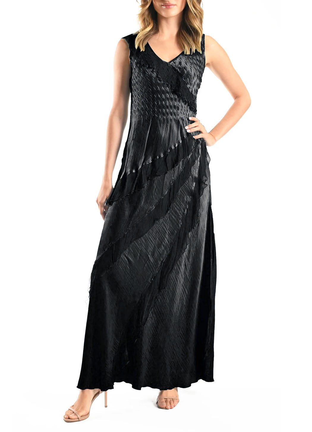 Komarov Ruffle Trim Gown