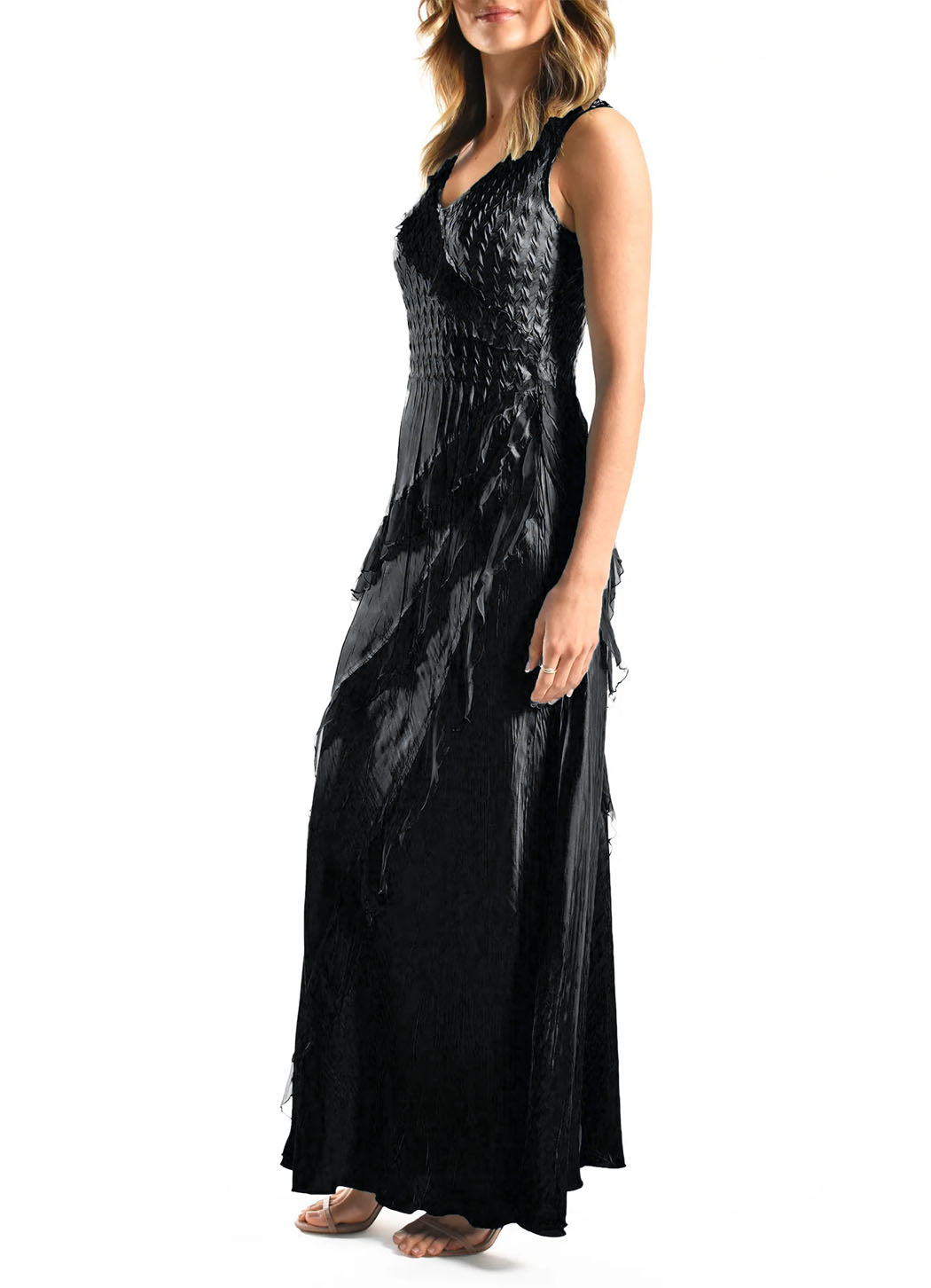 Komarov Ruffle Trim Gown