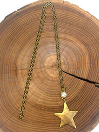 Belle Via Jewelry Hammered Star Necklace