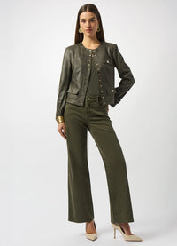 Joseph Ribkoff Foiled Faux Leather Jacket