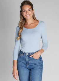Cest Moi Bamboo Plus Size 3/4 Sleeve Scoop Top