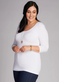 Cest Moi Bamboo Plus Size 3/4 Sleeve Scoop Top