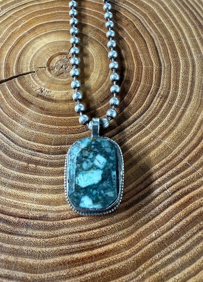 Belle Via Jewelry One-Of-A-Kind Moss Agate Necklace