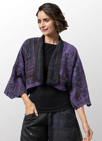 Mieko Mintz Paisley Kantha Puff Sleeve Shrug