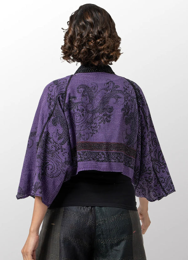 Mieko Mintz Paisley Kantha Puff Sleeve Shrug