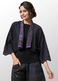 Mieko Mintz Paisley Kantha Puff Sleeve Shrug