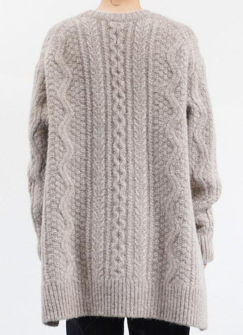 CT Plage Crewneck Cable-Knit Tunic Sweater