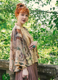 Market Of Stars Love Light Cropped Kimono W/ Woodland Swallow & Stars