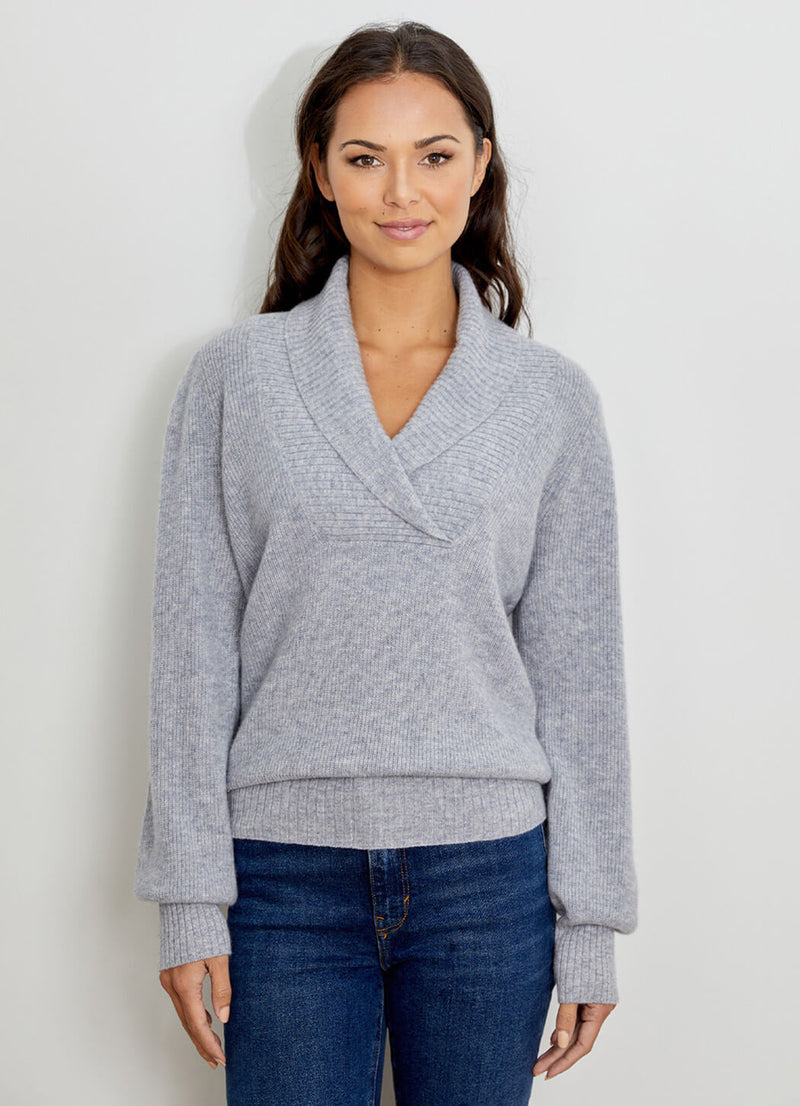 Design History Long Sleeve Cross V Neck Sweater