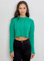 Design History Long Sleeve Grunge Crew Neck