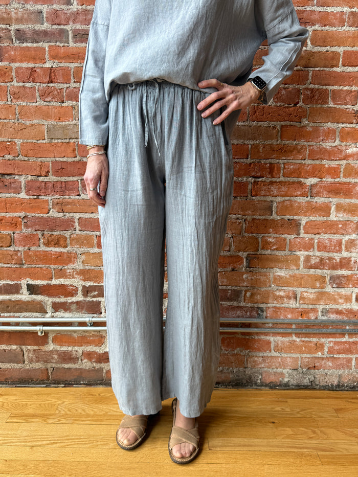 Suzy D  Lauren Drawstring Linen Palazzos