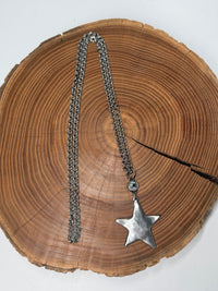 Belle Via Jewelry Hammered Star Long Necklace