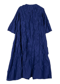 Mieko Mintz Dyed Cotton Silk Voile Wavy Tuck A Line Dress