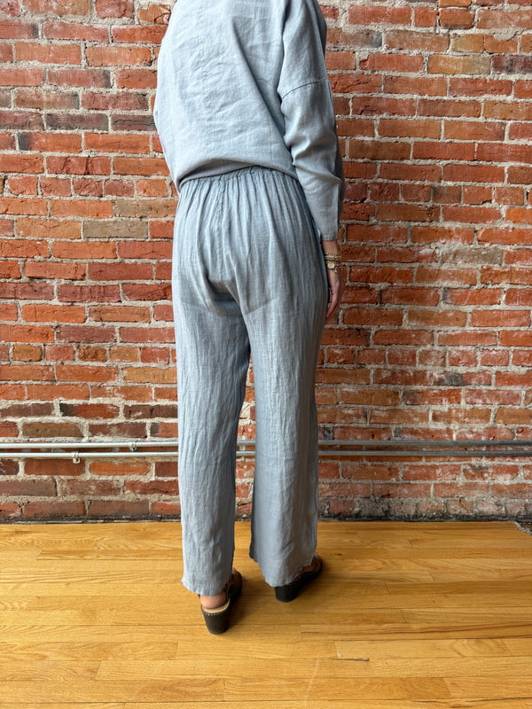 Suzy D  Lauren Drawstring Linen Palazzos