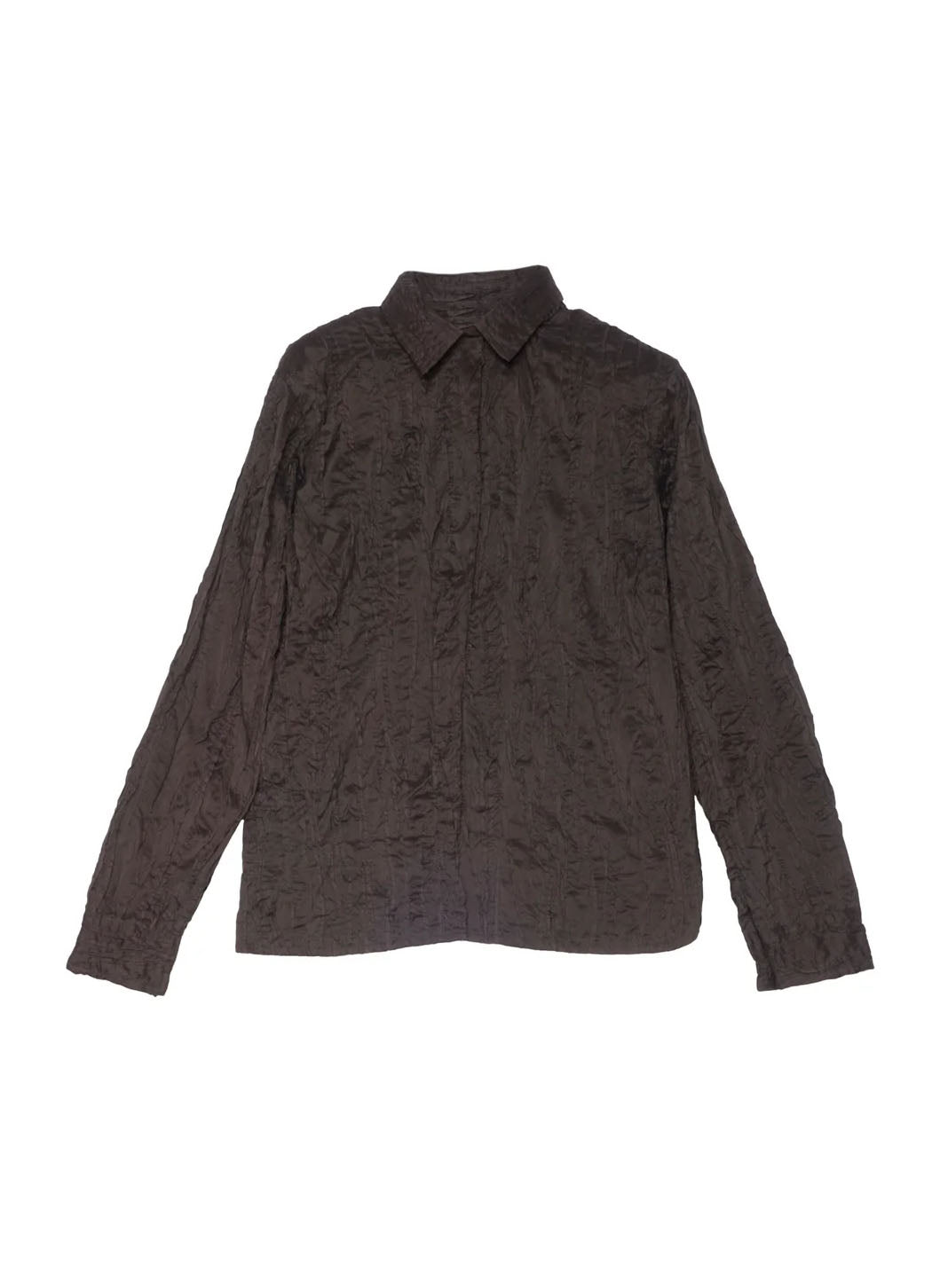 Mieko Mintz Cotton Silk Heavy Voile Random Tuck Shaped Shirt