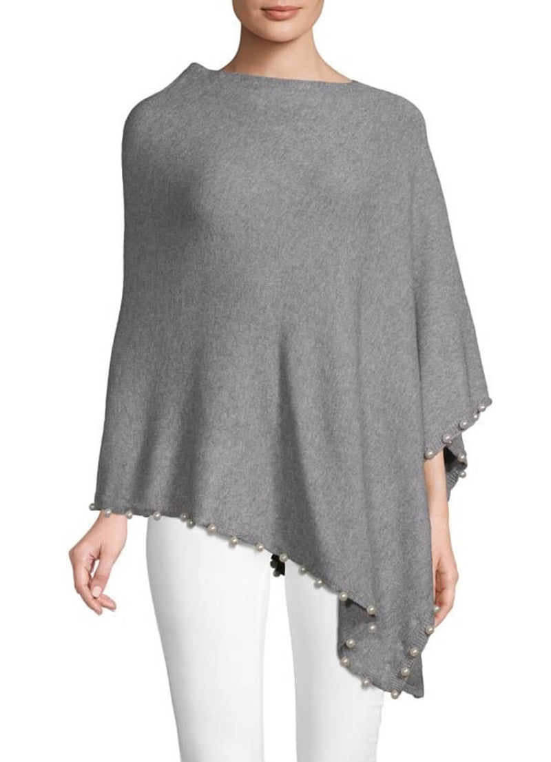 La Fiorentino Pearl Trim Poncho