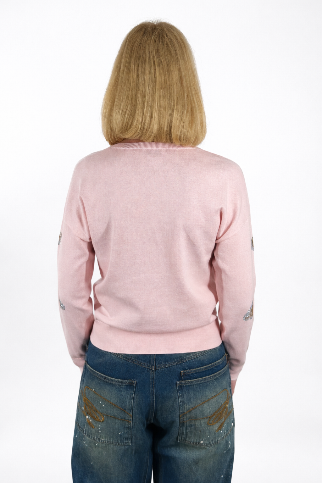 J. Society Glitter Heart Sweater