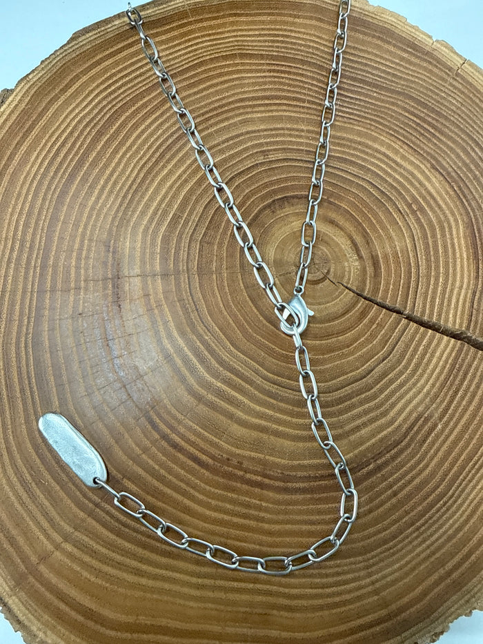 Belle Via Jewelry Hammered Piece Lariat Necklace
