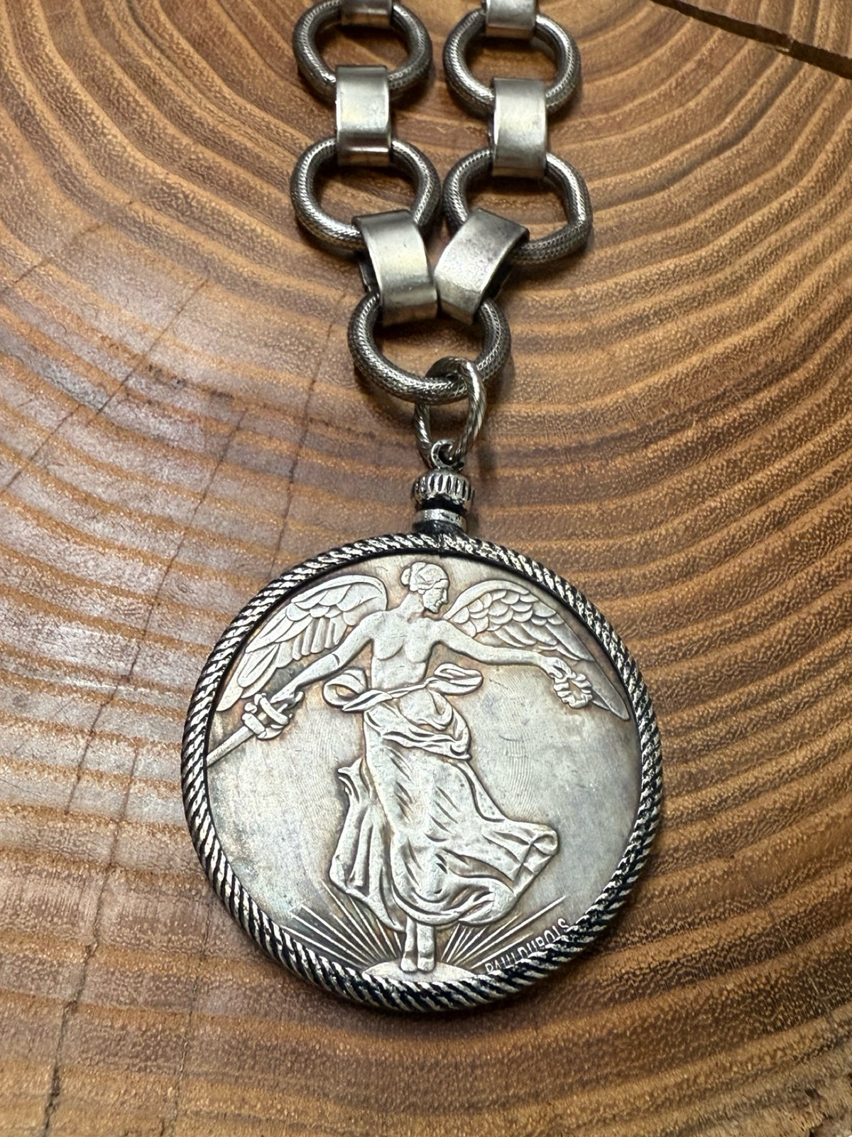 Belle Via Jewelry One-Of-A-Kind Vintage French Coin Necklace