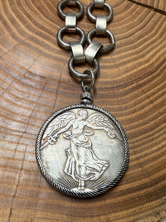 Belle Via Jewelry One-Of-A-Kind Vintage French Medallion Necklace