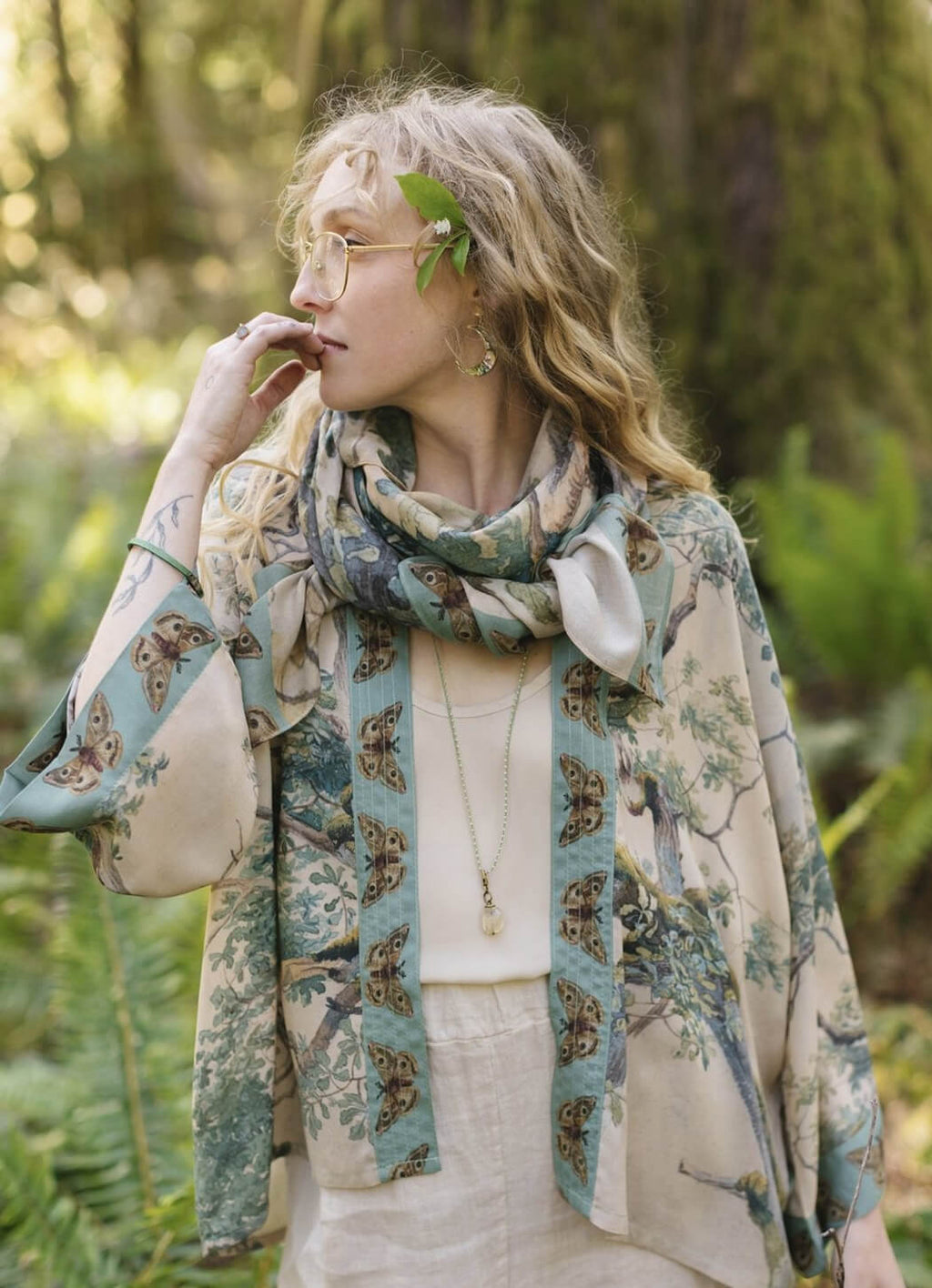 Market of Stars Earth and Sky Bamboo Scarf with Tree Print – Details Direct