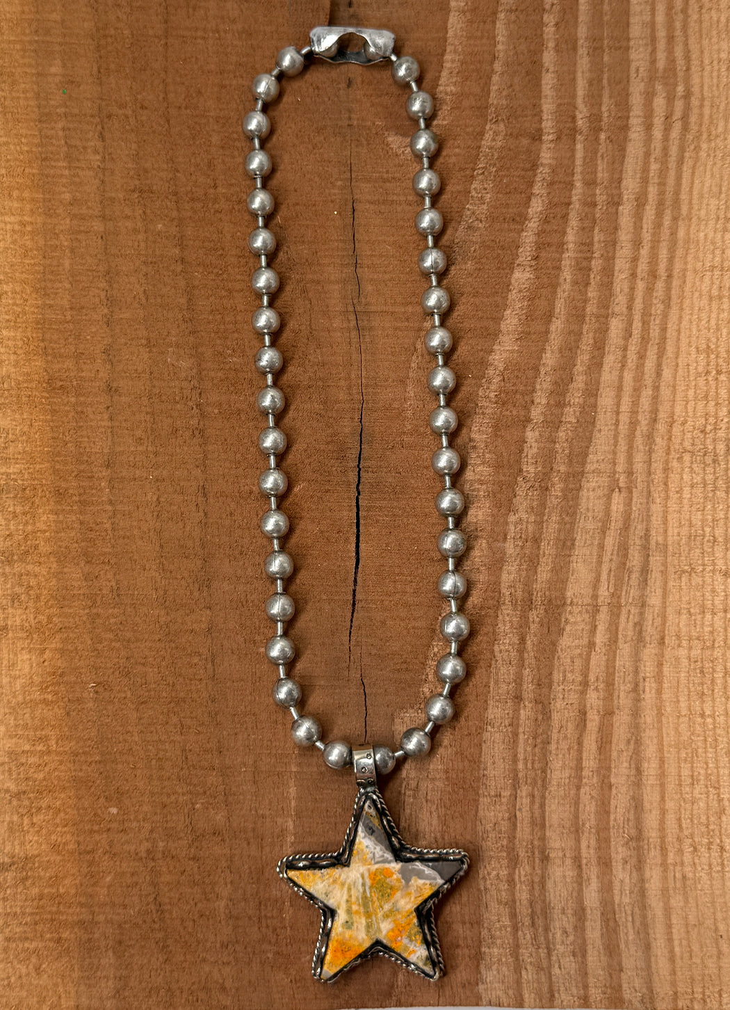 Belle Via Jewelry One-Of-A-Kind Bumblebee Jasper Star Necklace