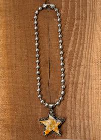 Belle Via Jewelry One-Of-A-Kind Bumblebee Jasper Star Necklace