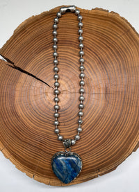 Belle Via Jewelry One-Of-A-Kind Blue Lapis Heart Necklace