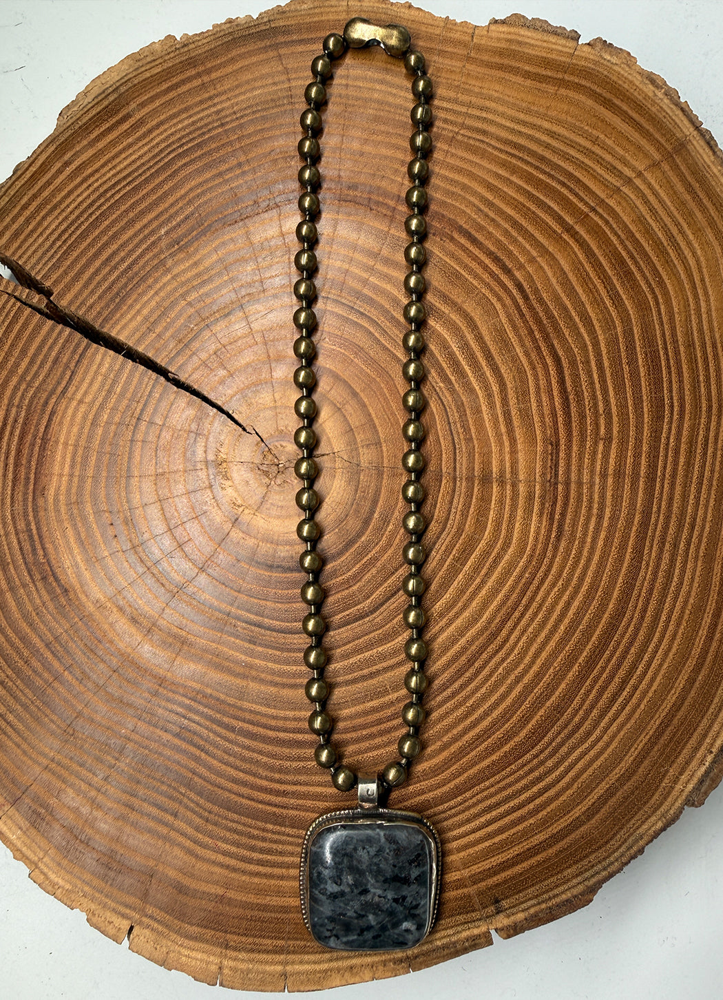 Belle Via Jewelry One-Of-A-Kind Larvikite Necklace