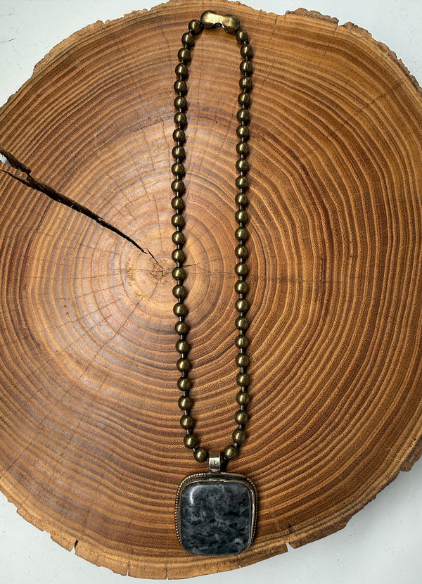 Belle Via Jewelry One-Of-A-Kind Larvikite Necklace