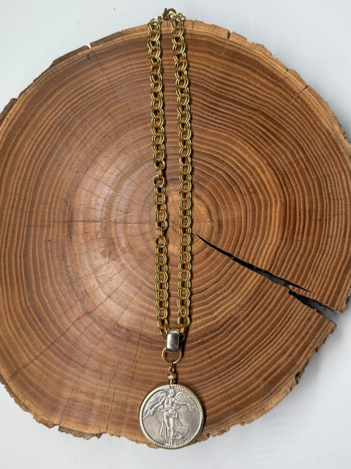 Belle Via Jewelry One-Of-A-Kind Vintage French Medallion Necklace