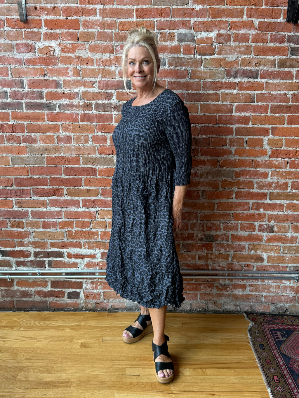 Alquema 3/4 Sleeve Smash Dress – Details Direct