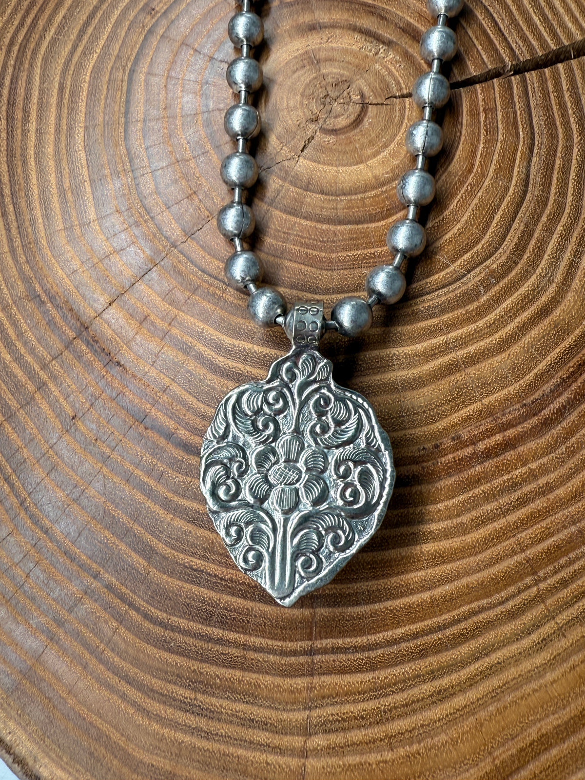 Belle Via Jewelry One-Of-A-Kind Exclusive Orange Stone Heart Necklace