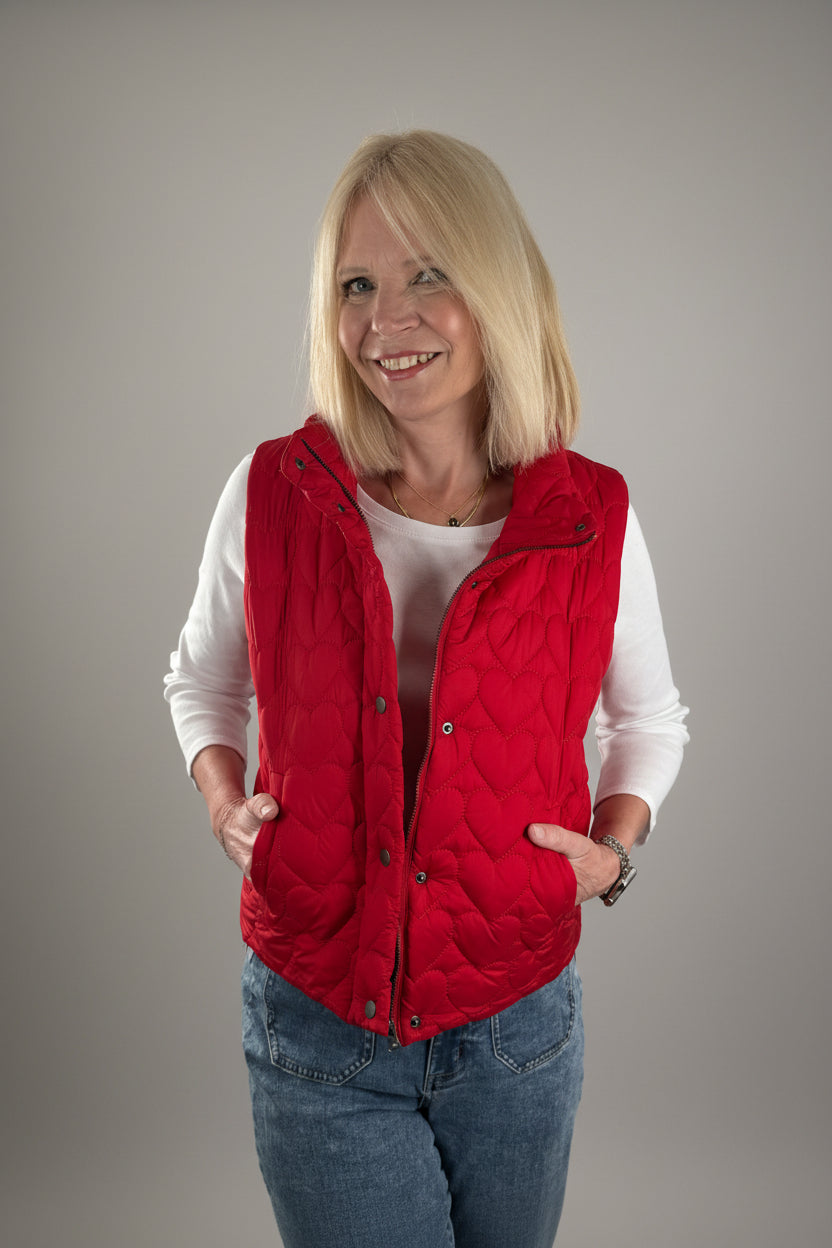 J. Society Heart Puffer Vest