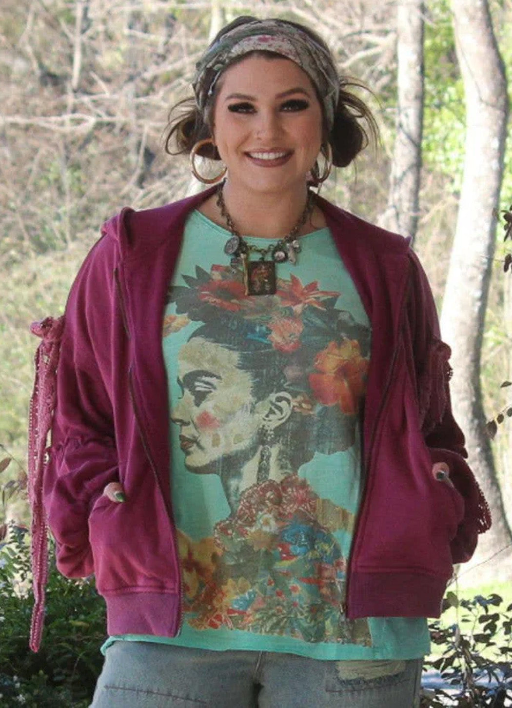 Jaded Gypsy Moon Dance Tee - Floral Dreams