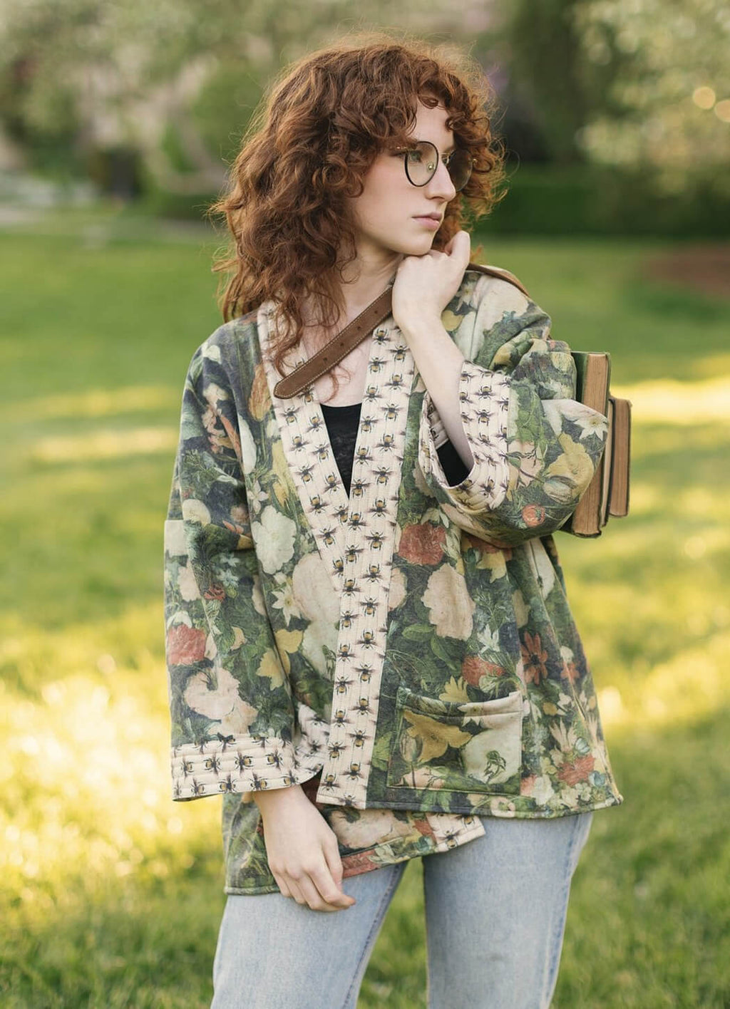 Market of Stars I Dream in Flowers Cozy Bees Fleece Cardigan Kimono Ja – Details