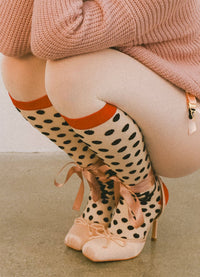 Sock Candy Polka Dot Bow Knee High Sheer Sock