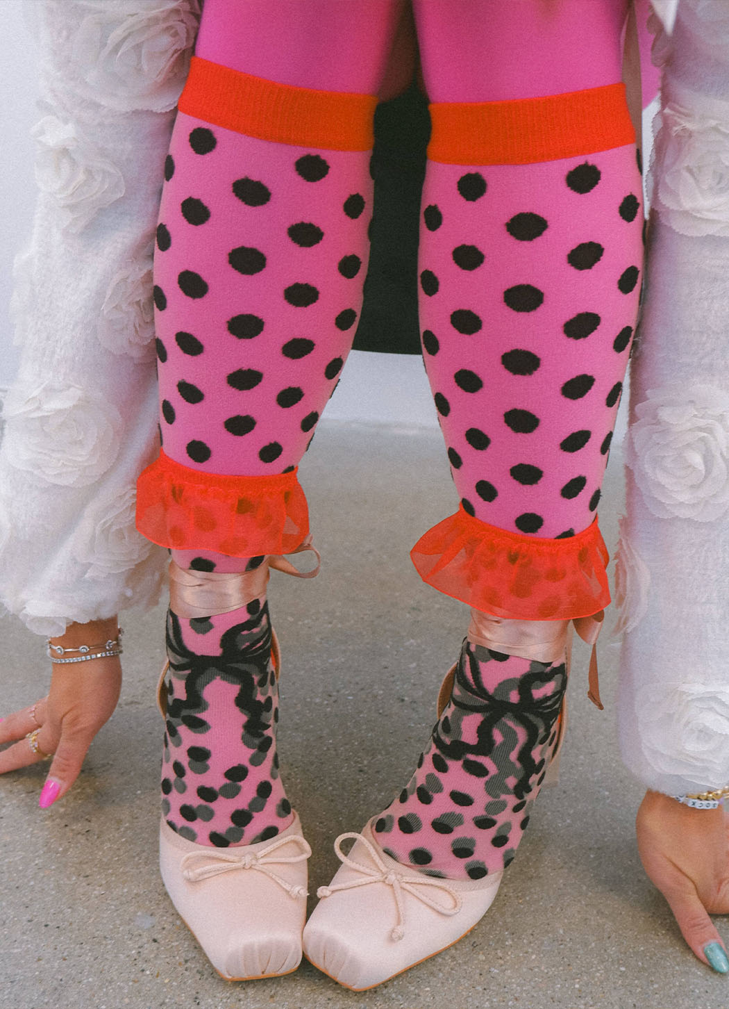Sock Candy Polka Dot Bow Knee High Sheer Sock