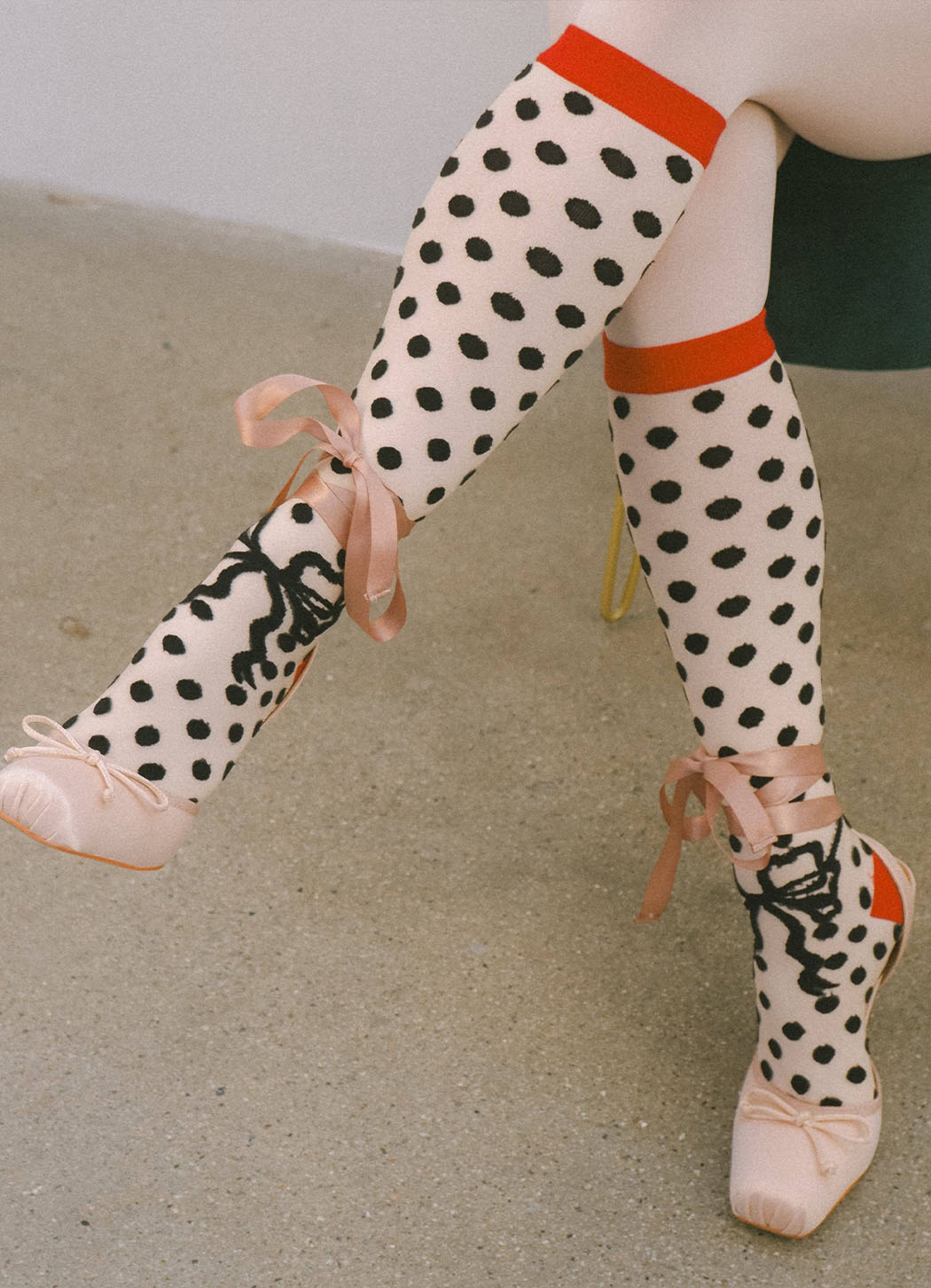Sock Candy Polka Dot Bow Knee High Sheer Sock