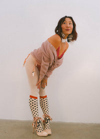 Sock Candy Polka Dot Bow Knee High Sheer Sock