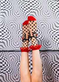 Sock Candy - Polka Dot Bow Ruffle Sheer Crew Sock