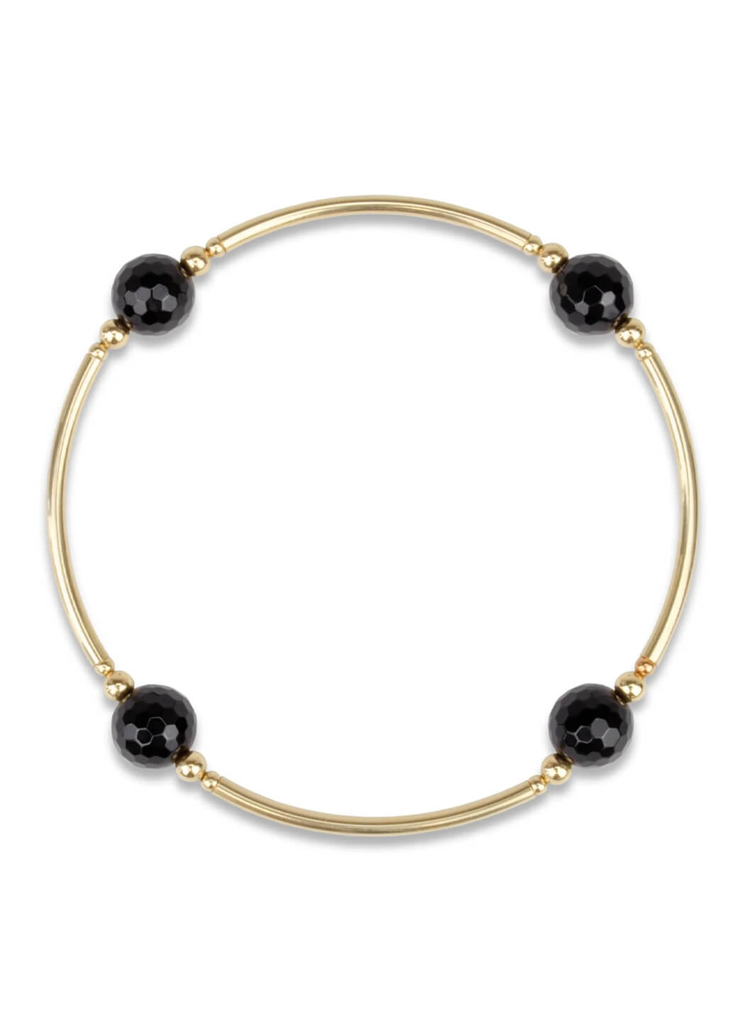 Blessing Bracelet Crystal Faceted Onyx Gold-Filled Blessing Bracelet 8mm Beads