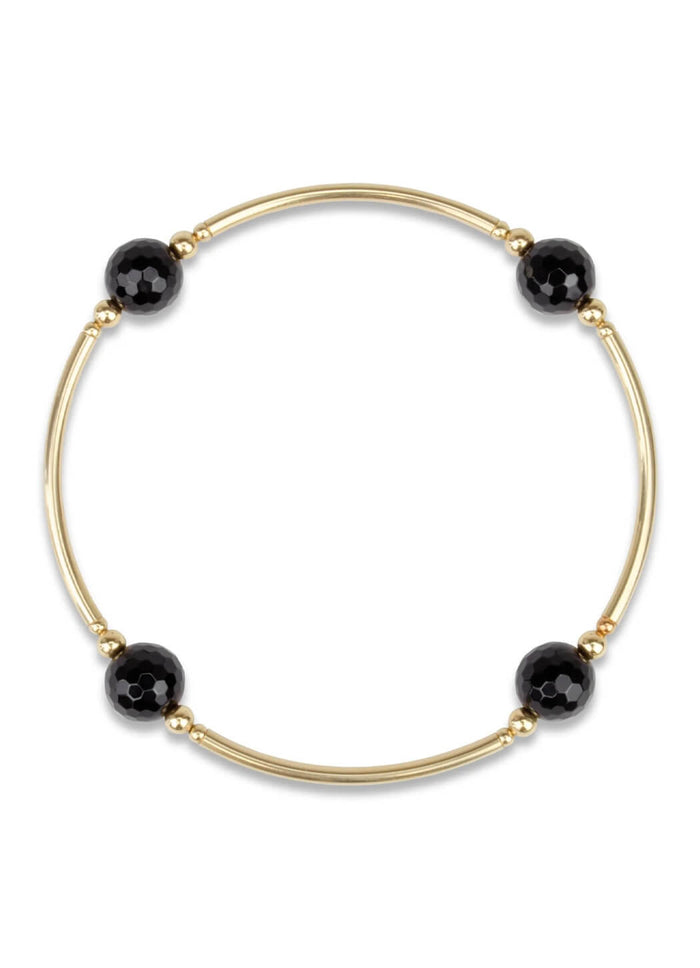 Blessing Bracelet Crystal Faceted Onyx Gold-Filled Blessing Bracelet 8mm Beads
