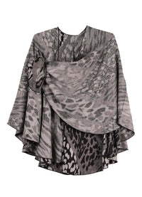 Rapti Fashion Reversible Cashmere Buckle Shawl - Grey Mix
