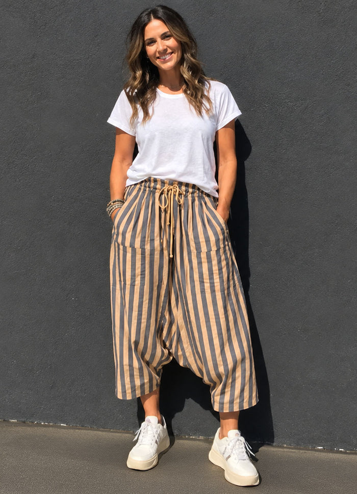 Jaded Gypsy Earthsong Striped Harem Pants
