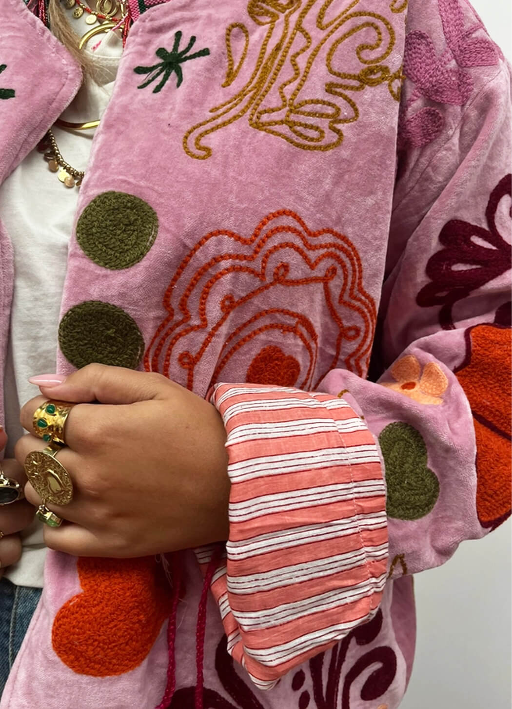 ToutVintage Velvet Heart Rose Jacket