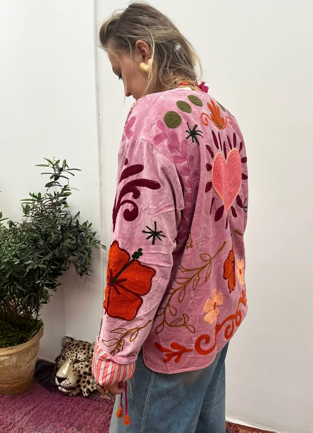 ToutVintage Velvet Heart Rose Jacket