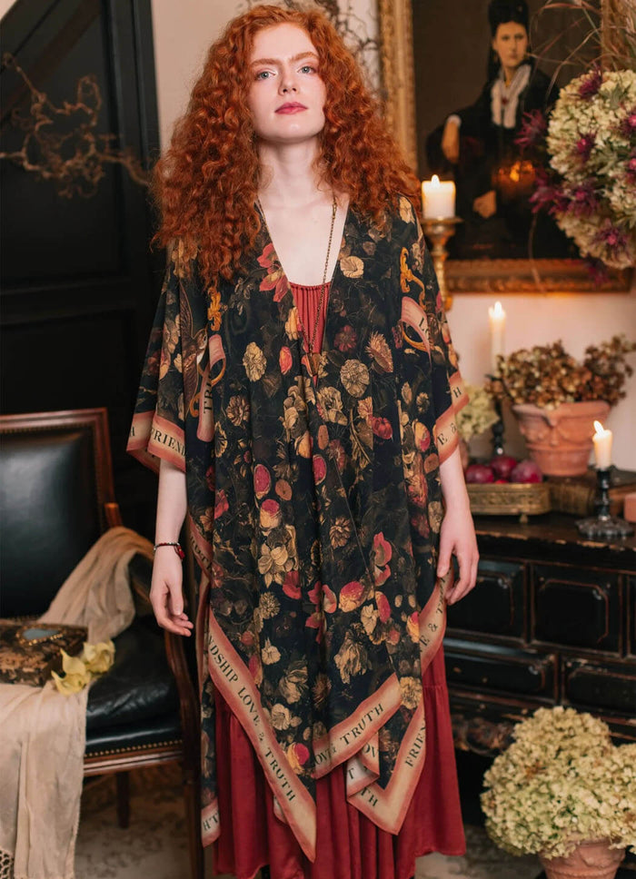 Market of Stars Heart of Gold Goddess Starduster Kimono With Sacred Heart